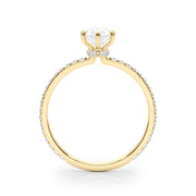 18K Yellow Gold Diamond Halo Engagement Ring 1/3 ctw