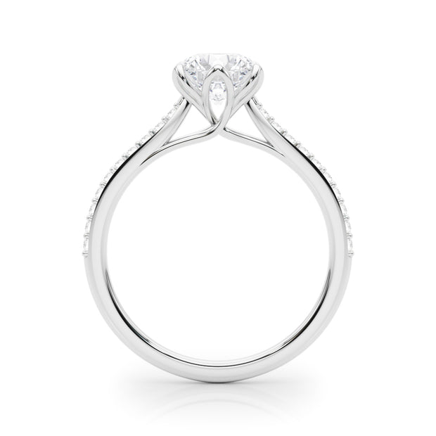 Single Row Diamond Engagement Ring