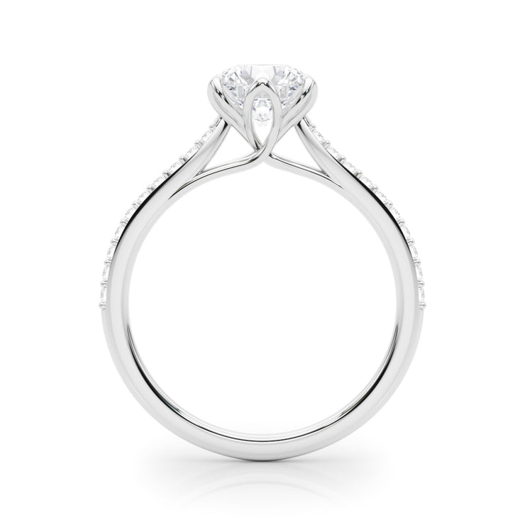 Single Row Diamond Engagement Ring