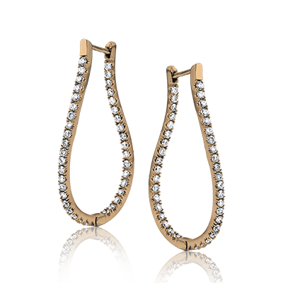 Hoop Earring in 14k Gold with Diamonds