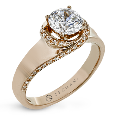 ZR1509 Engagement Ring in 14k Gold with Diamonds