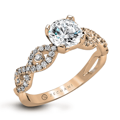 ZR737 Engagement Ring in 14k Gold with Diamonds