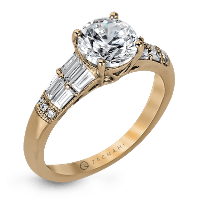 ZR1164 Engagement Ring in 14k Gold with Diamonds