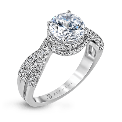 ZR1155 Engagement Ring in 14k Gold with Diamonds