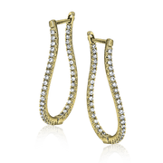 Hoop Earring in 14k Gold with Diamonds