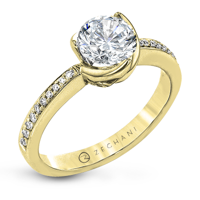 ZR1528 Engagement Ring in 14k Gold with Diamonds