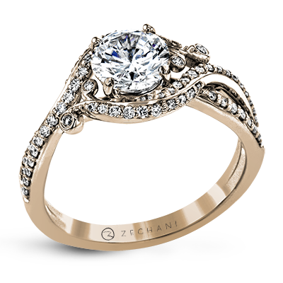 ZR1631 Engagement Ring in 14k Gold with Diamonds