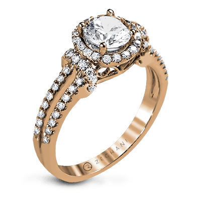 ZR1178 Engagement Ring in 14k Gold with Diamonds