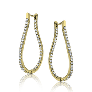 Hoop Earring in 14k Gold with Diamonds