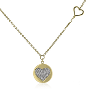 Heart Pendant in 14k Gold with Diamonds