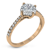 ZR1713 Engagement Ring in 14k Gold with Diamonds