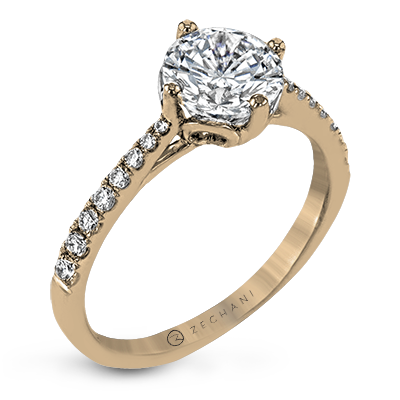 ZR1713 Engagement Ring in 14k Gold with Diamonds