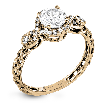 Engagement Ring in 14k Gold with Diamonds