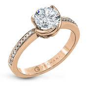 ZR1528 Engagement Ring in 14k Gold with Diamonds