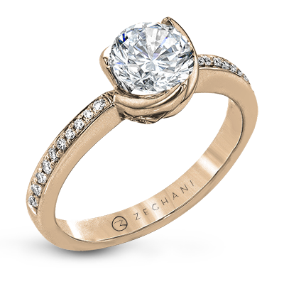 ZR1528 Engagement Ring in 14k Gold with Diamonds