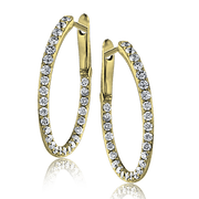 Hoop Earring in 14k Gold with Diamonds