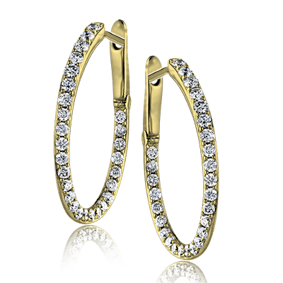 Hoop Earring in 14k Gold with Diamonds