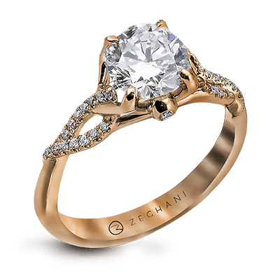 Engagement Ring in 14k Gold with Diamonds