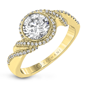 ZR1508 Engagement Ring in 14k Gold with Diamonds