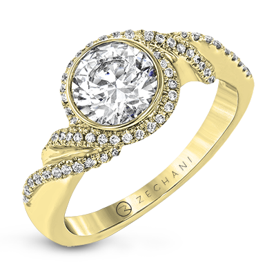 ZR1508 Engagement Ring in 14k Gold with Diamonds