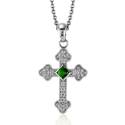 ZP375 Cross Pendant in 14k Gold with Diamonds