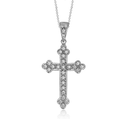 Cross Pendant in 14k Gold with Diamonds