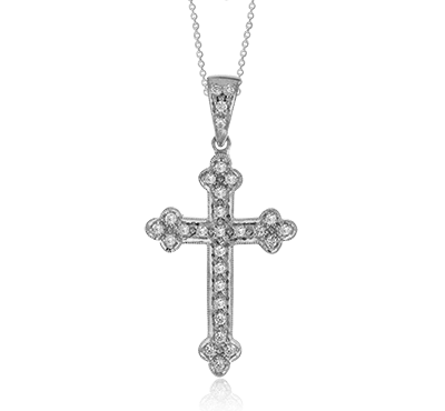 Cross Pendant in 14k Gold with Diamonds