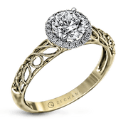 ZR826 Engagement Ring in 14k Gold with Diamonds