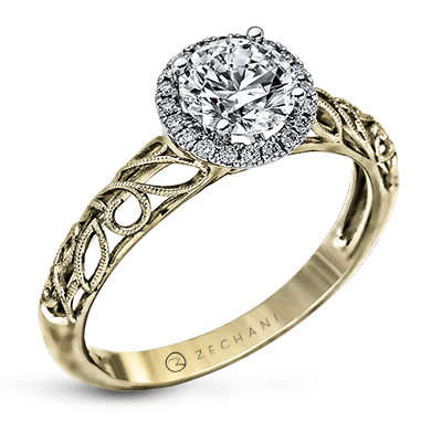 ZR826 Engagement Ring in 14k Gold with Diamonds