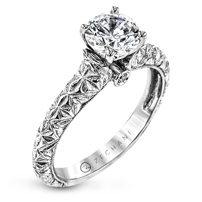 ZR1781 Engagement Ring in 14k Gold with Diamonds