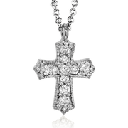 Cross Pendant in 14k Gold with Diamonds