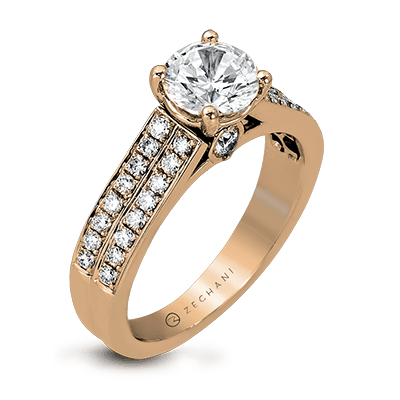 ZR418 Engagement Ring in 14k Gold with Diamonds