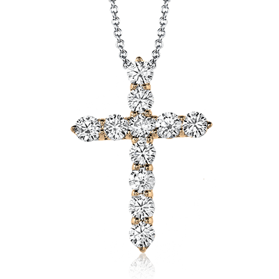 Cross Pendant in 14k Gold with Diamonds