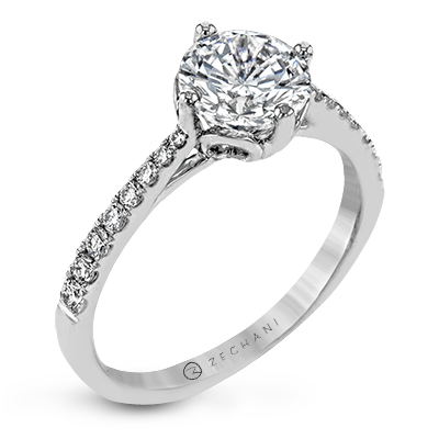 ZR1713 Engagement Ring in 14k Gold with Diamonds