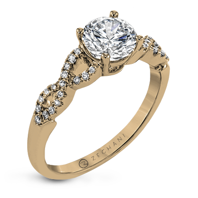 ZR1848 Engagement Ring in 14k Gold with Diamonds