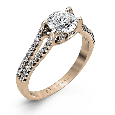 ZR108 Engagement Ring in 14k Gold with Diamonds