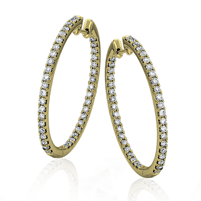 Hoop Earring in 14k Gold with Diamonds