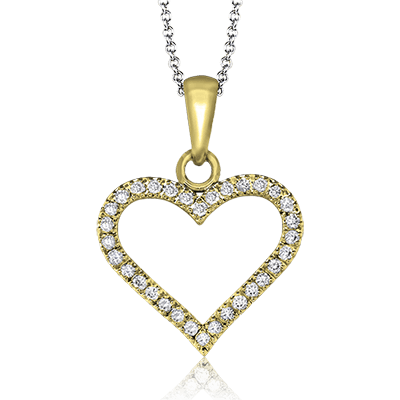 ZP600 Heart Pendant in 14k Gold with Diamonds