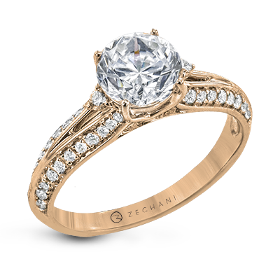 ZR2095 Engagement Ring in 14k Gold with Diamonds