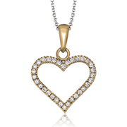 ZP600 Heart Pendant in 14k Gold with Diamonds