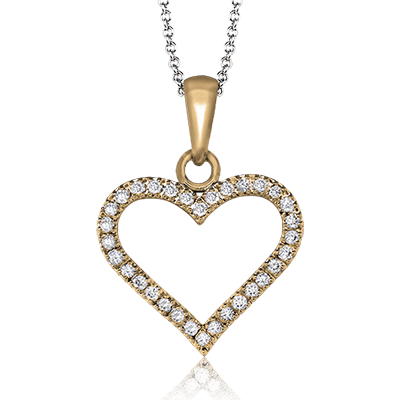 ZP600 Heart Pendant in 14k Gold with Diamonds