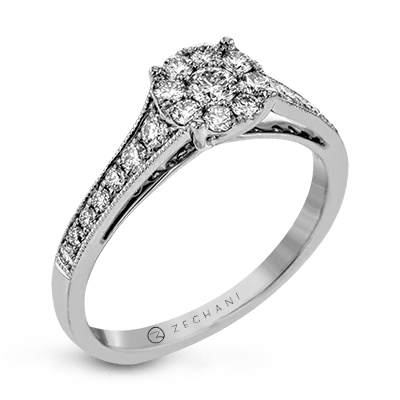 ZR827 Engagement Ring in 14k Gold with Diamonds