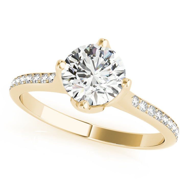 Single Row Diamond Engagement Ring