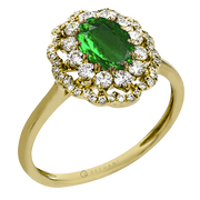 Color Ring in 14k Gold with Diamonds