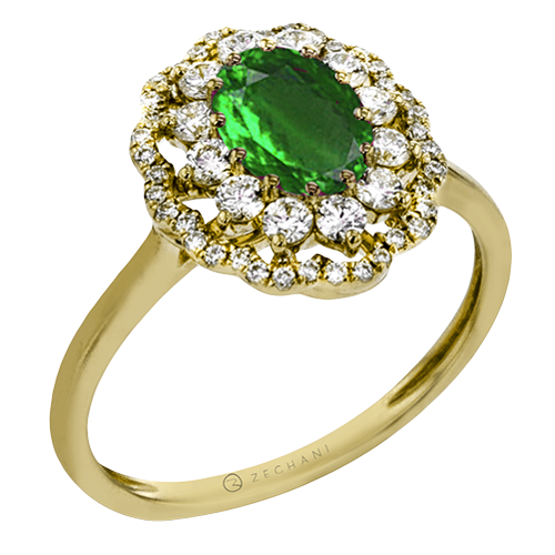 Color Ring in 14k Gold with Diamonds