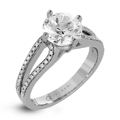 ZR1243 Engagement Ring in 14k Gold with Diamonds