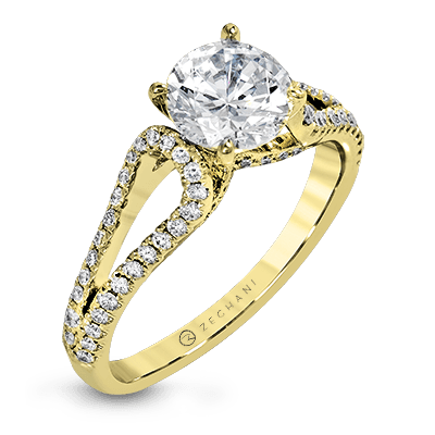 ZR1226 Engagement Ring in 14k Gold with Diamonds