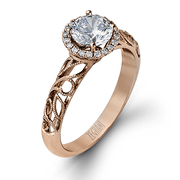 ZR826 Engagement Ring in 14k Gold with Diamonds