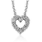 ZP262 Heart Pendant in 14k Gold with Diamonds