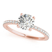 Single Row Diamond Engagement Ring